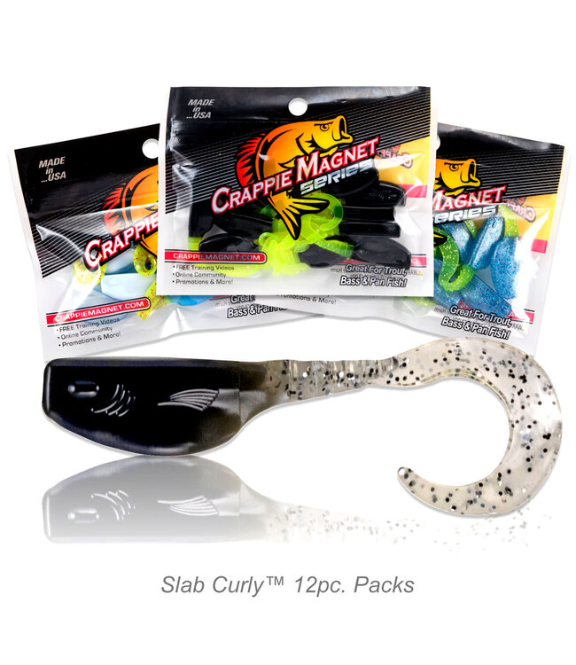 Crappie Magnet Slab Curly 12pc Pack Plastic