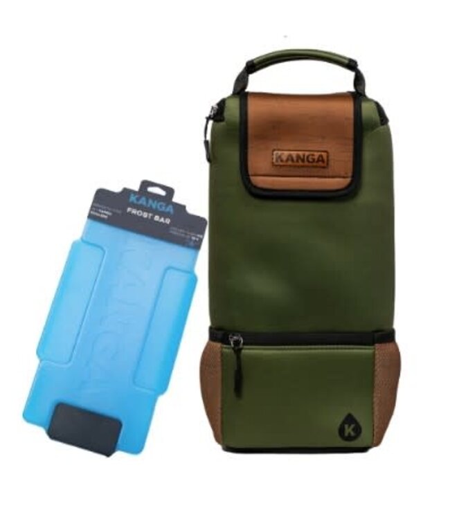 Kanga Coolers Woody Hideaway + FrostBar Bundle (green/woodgrain)