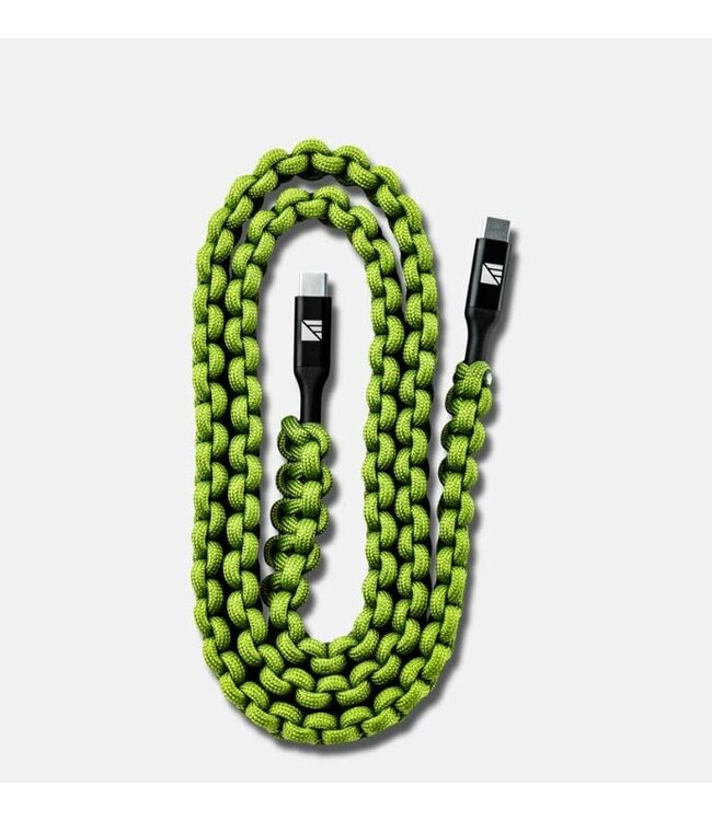 Dark Energy USB C to C Paracord Cable, Green