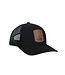 Bear Bear Black Leather Patch Hat