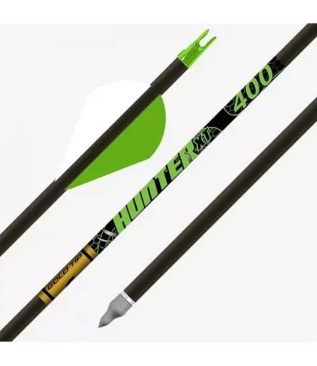 2026 Gold Tip Hunter XT 400 Arrow w/2″ Raptor Vanes 6pk