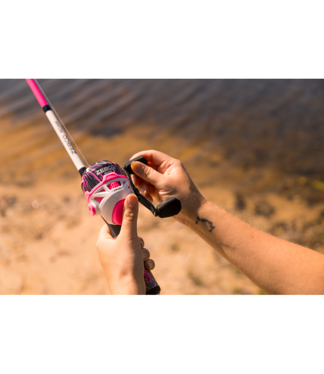 Zebco Roam Pink 6'0" 2pc Medium Spincast Combo