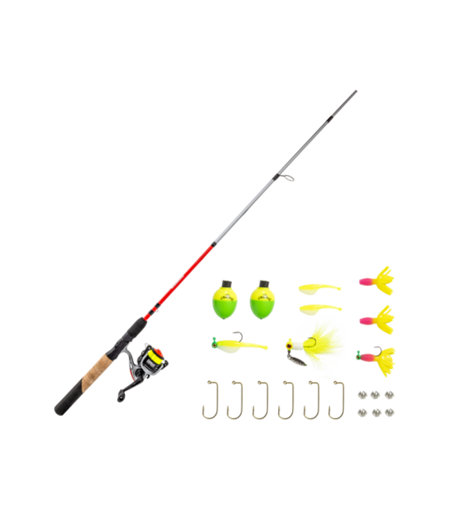 Zebco Ready Tackle Crappie 10sz 6'6" 2pc Ultra Light Spinning Combo with Mr. Crappie Tackle