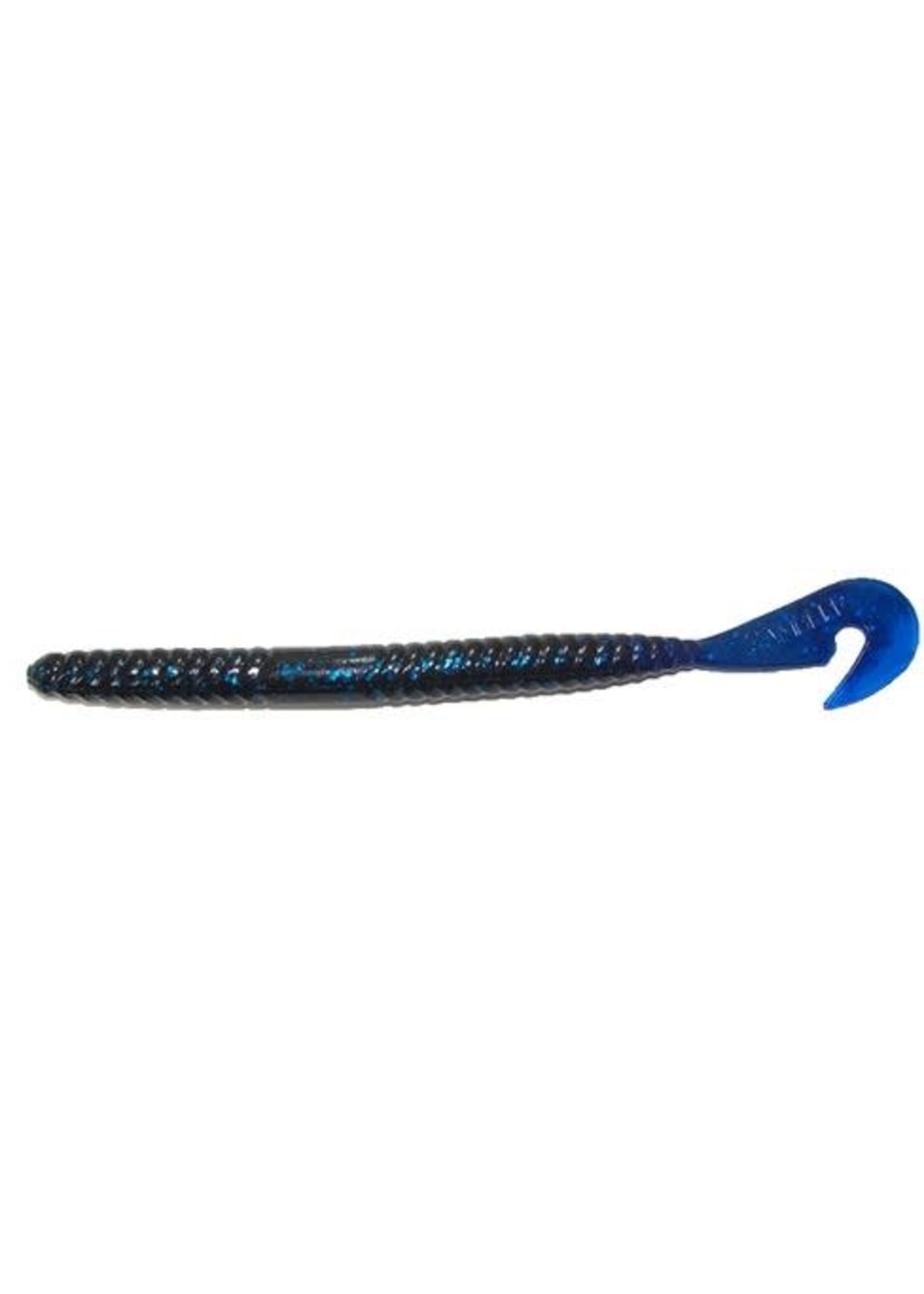 Gambler 6" Burner Worm - Black Blue Glitter  Blue Tail