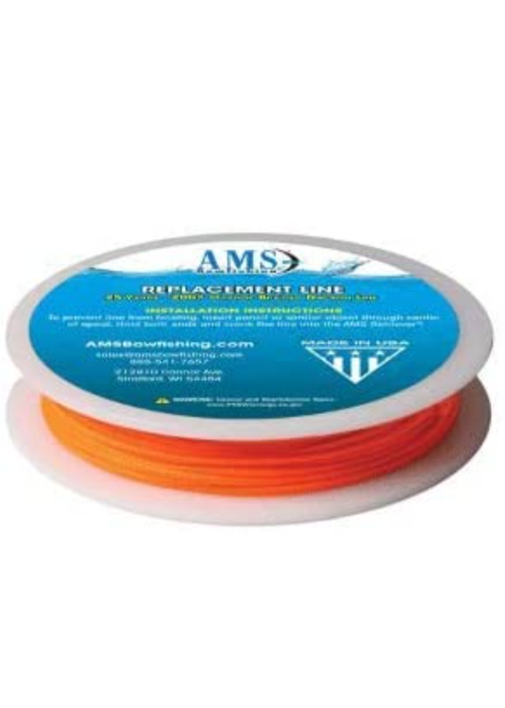 AMS Bowfishing Braided Bow Fishing Line #200 25yd Orange