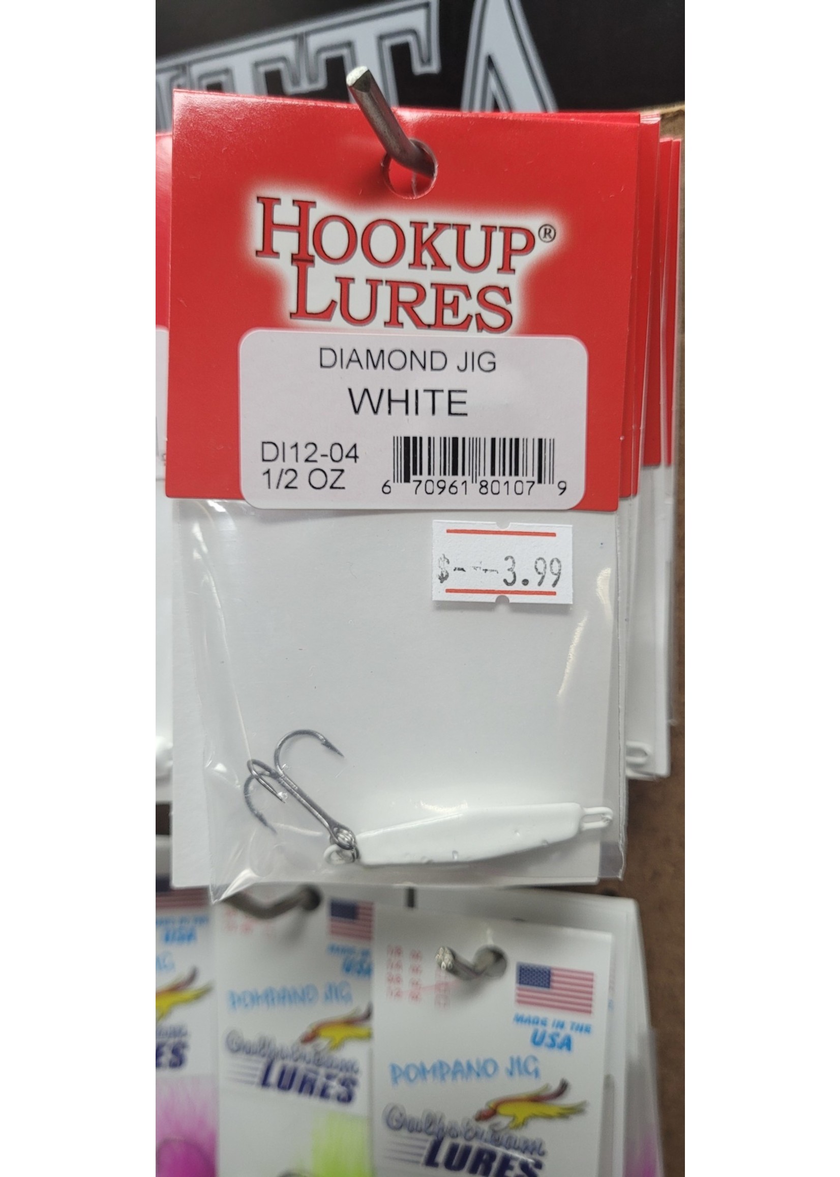 Hookup Lures Diamond Jig - White 1/2oz