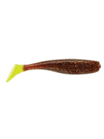 DOA CAL Series Shad Tail - Rootbeer Chartreuse Tail 351