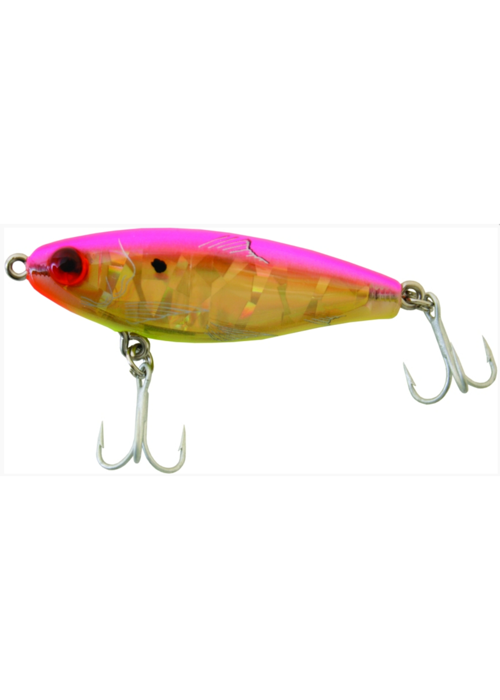 MirrOdine Suspending Twitchbait, 2 5/8 - Pink Back Chartreuse Belly Gold  Broken Glass - Brothers Outdoors LLC