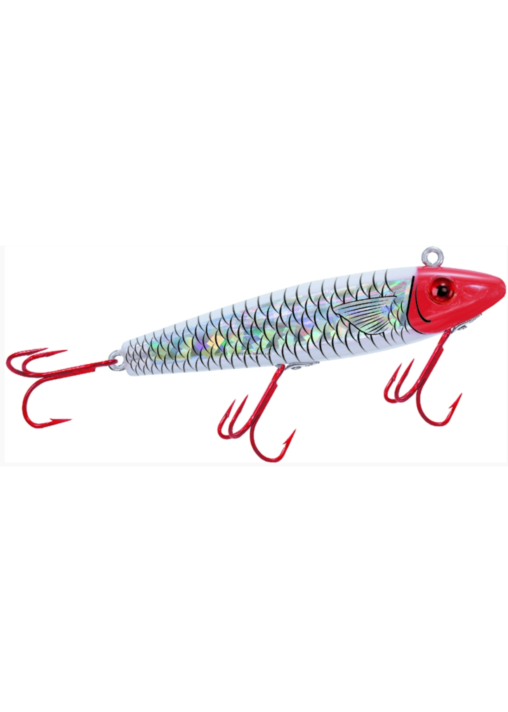 MirrOlure Series III Rattling Sinking Twitchbait, 3 5/8" -  Red Head/White Back & Belly/Silver
