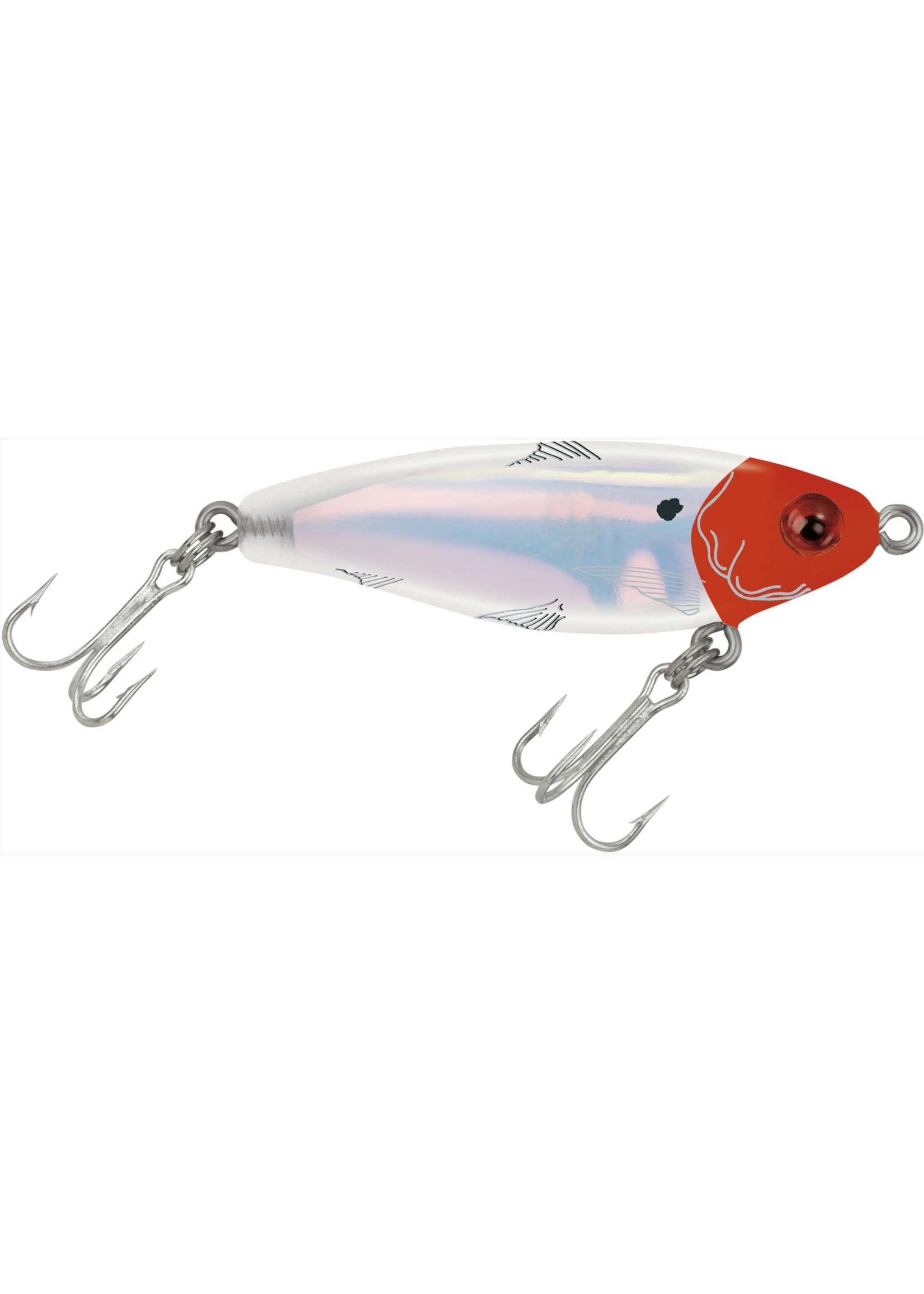 MirrOlure MirrOdine Suspending Twitchbait, 2 5/8", 3/8 oz, Red Head/White Back & Belly/Silver