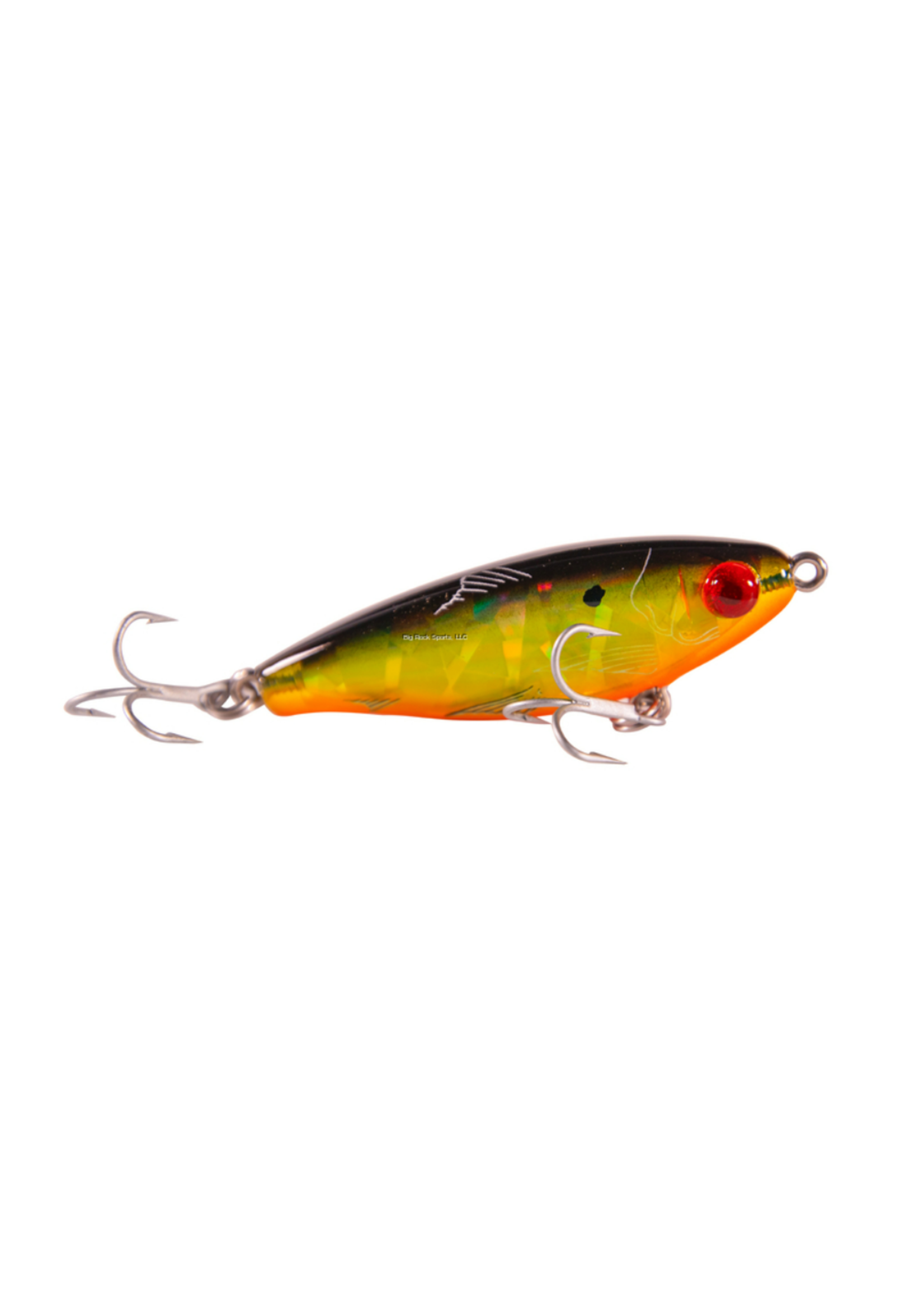 MirrOdine Suspending Twitchbait, 2 5/8, 3/8 oz, Black Back Chartreuse  Sides/Orange Belly/Silver Broken Glass - Brothers Outdoors LLC