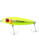 MirrOlure Top Pup Rattling Surface Walker, 3 1/2", 5/8 oz, Fluorescent Chartreuse Back & Belly/Gold Scale