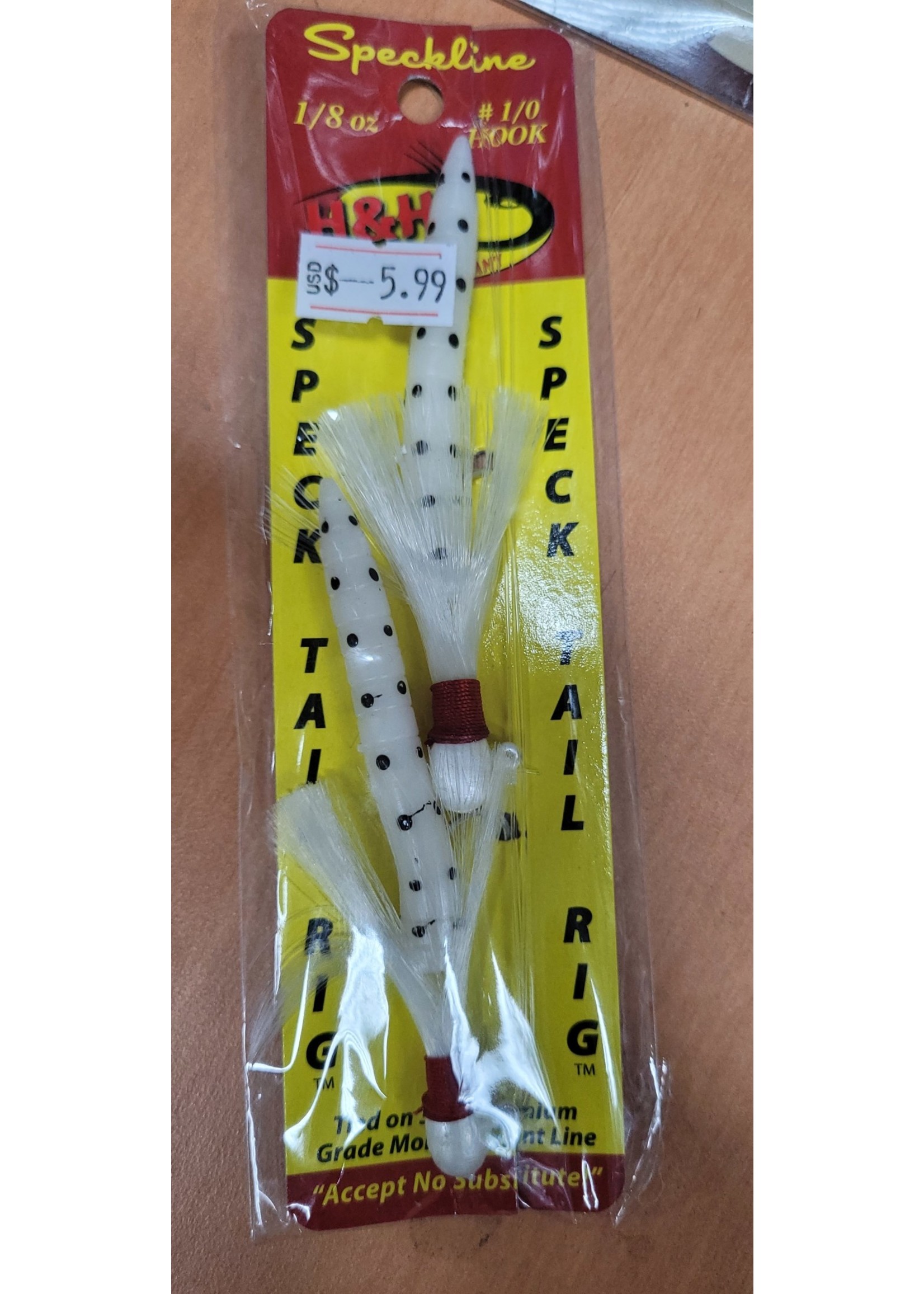 Speckline Speck Tail Rig - White with Black Dots