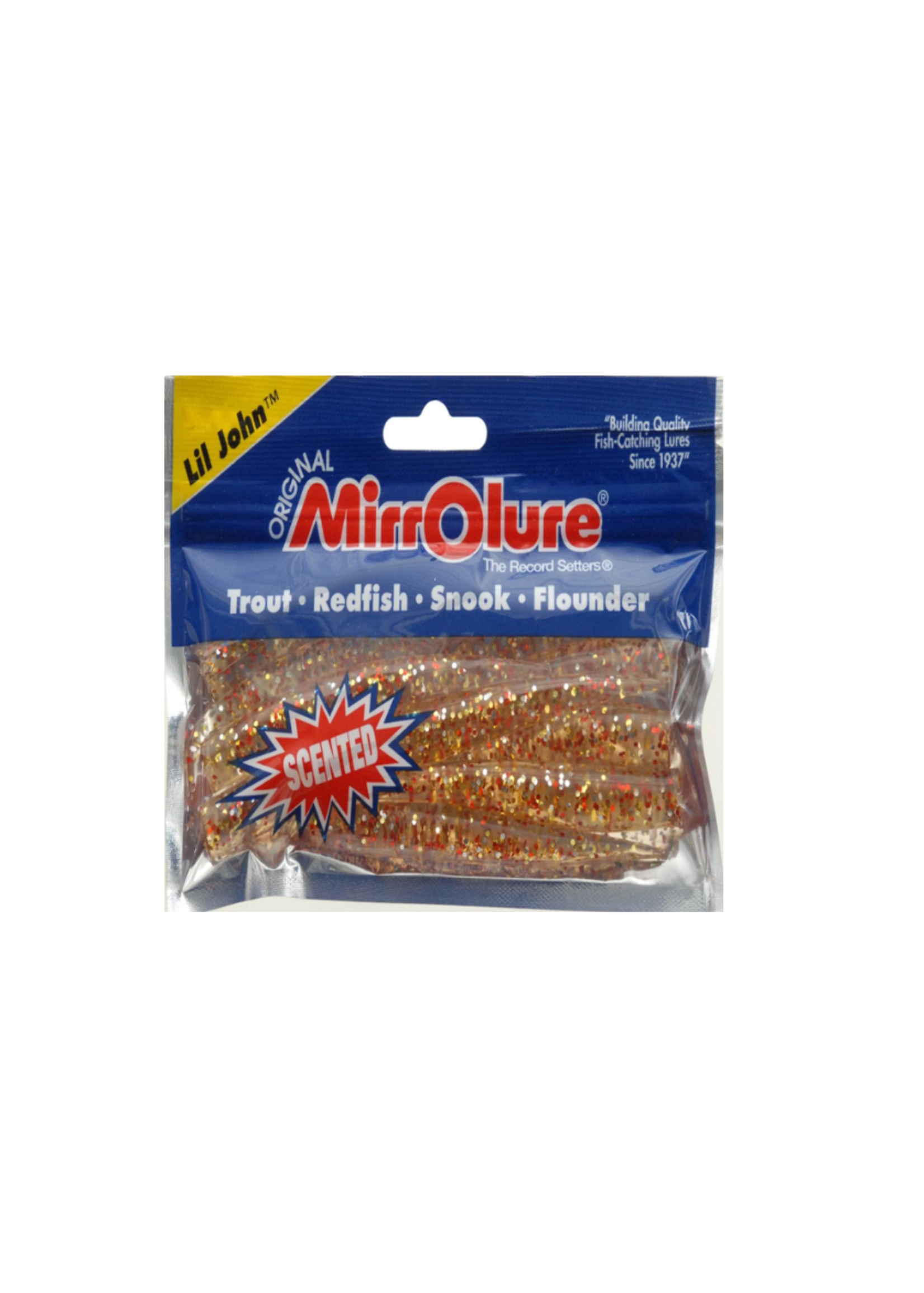 MirrOlure Lil John 3.75" Gold Red Glitter