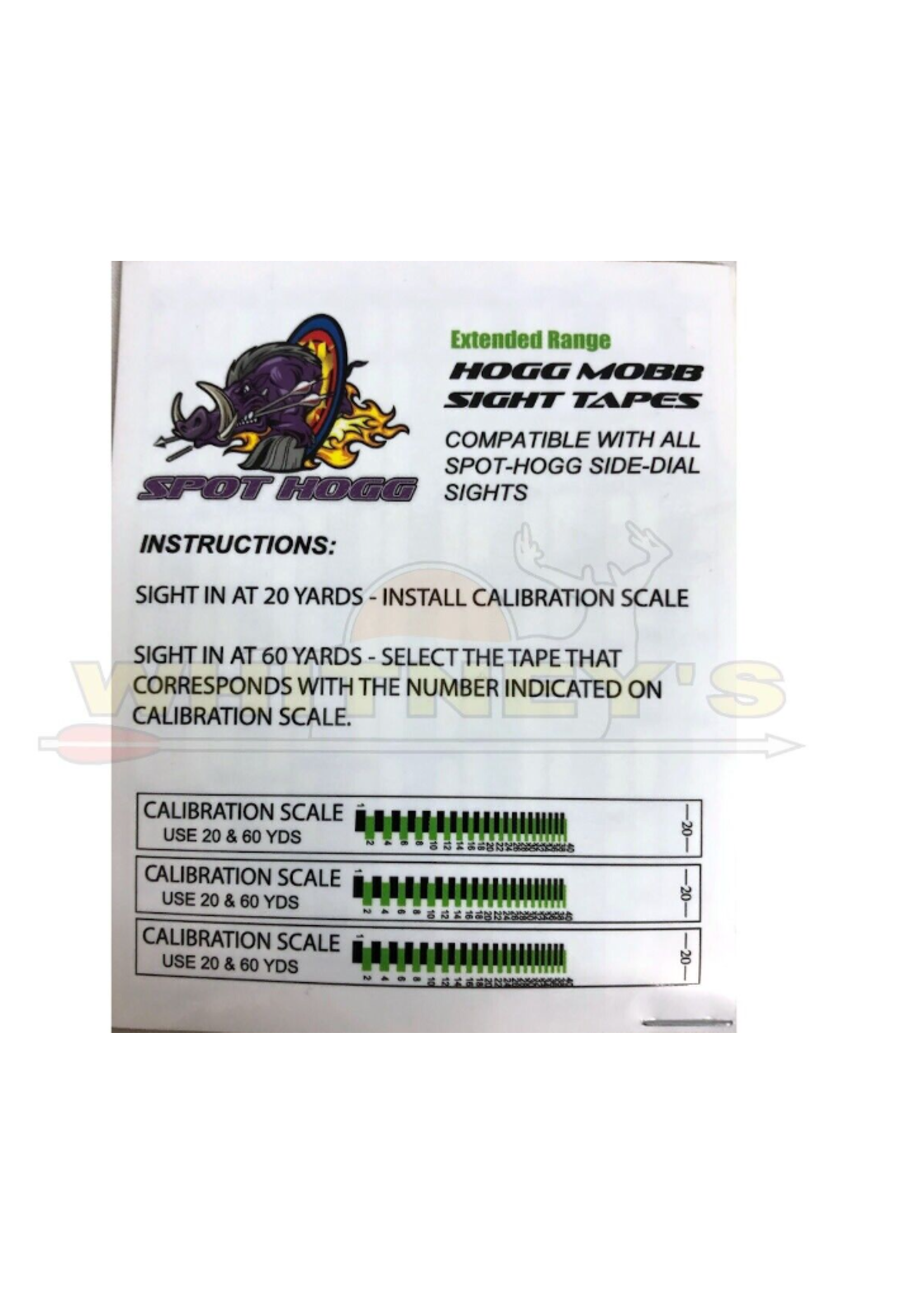 Spot Hogg Extended Sight Tape 120yds -G