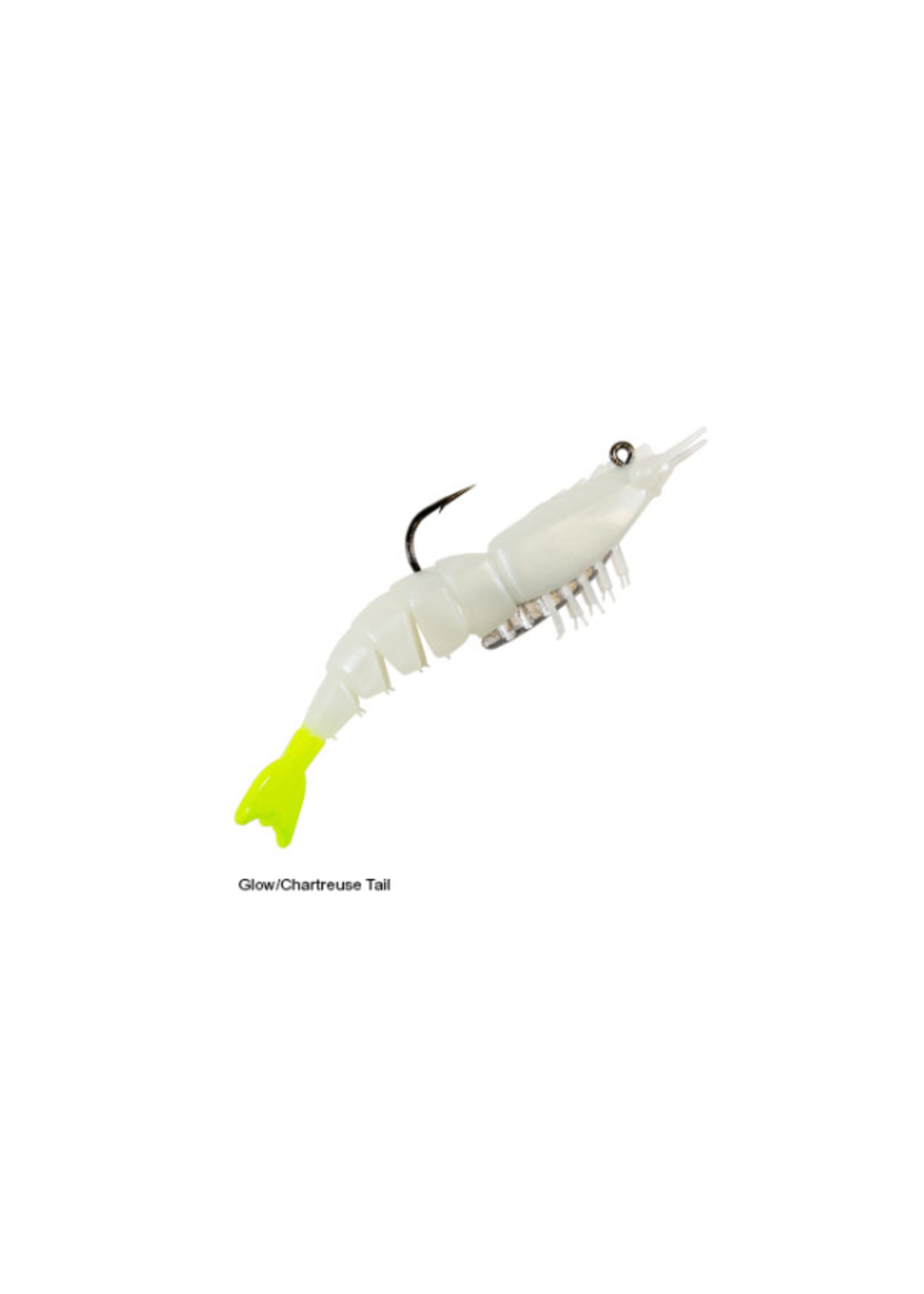 Z Man EZ ShrimpZ Rigged Glow/Chartreuse Tail