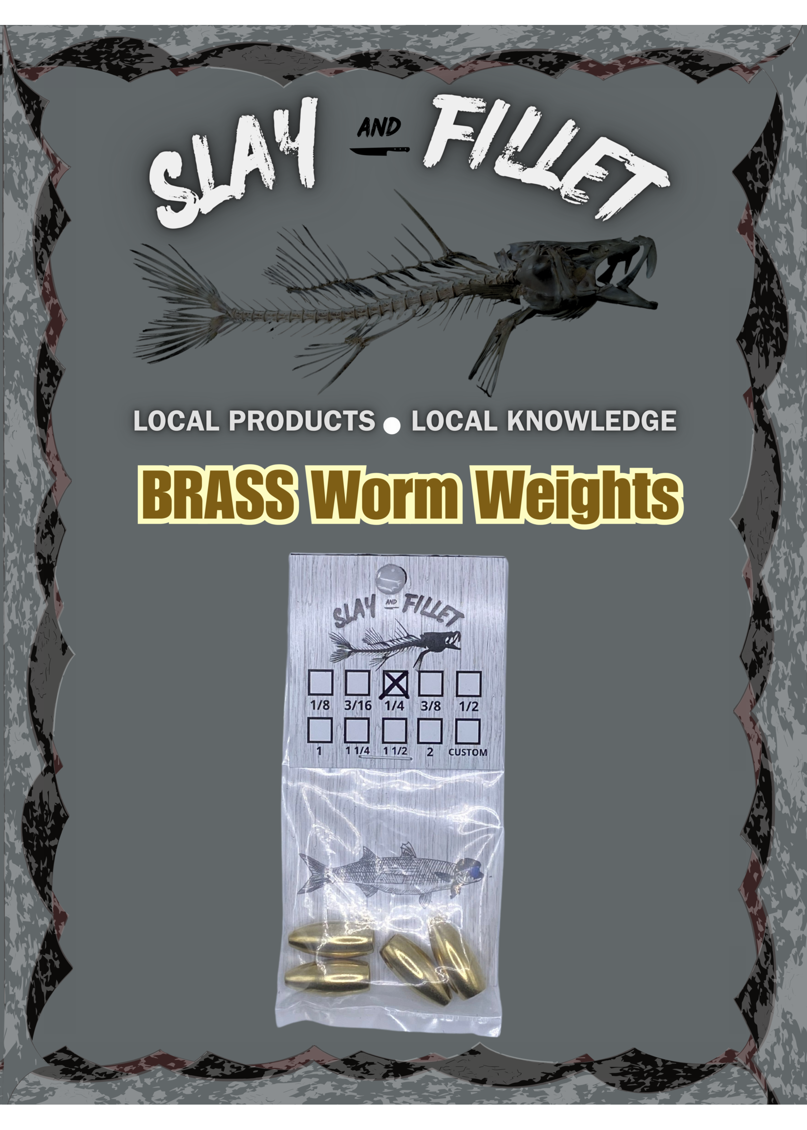 Slay & Fillet  Brass Bullet Weights - 1/2oz