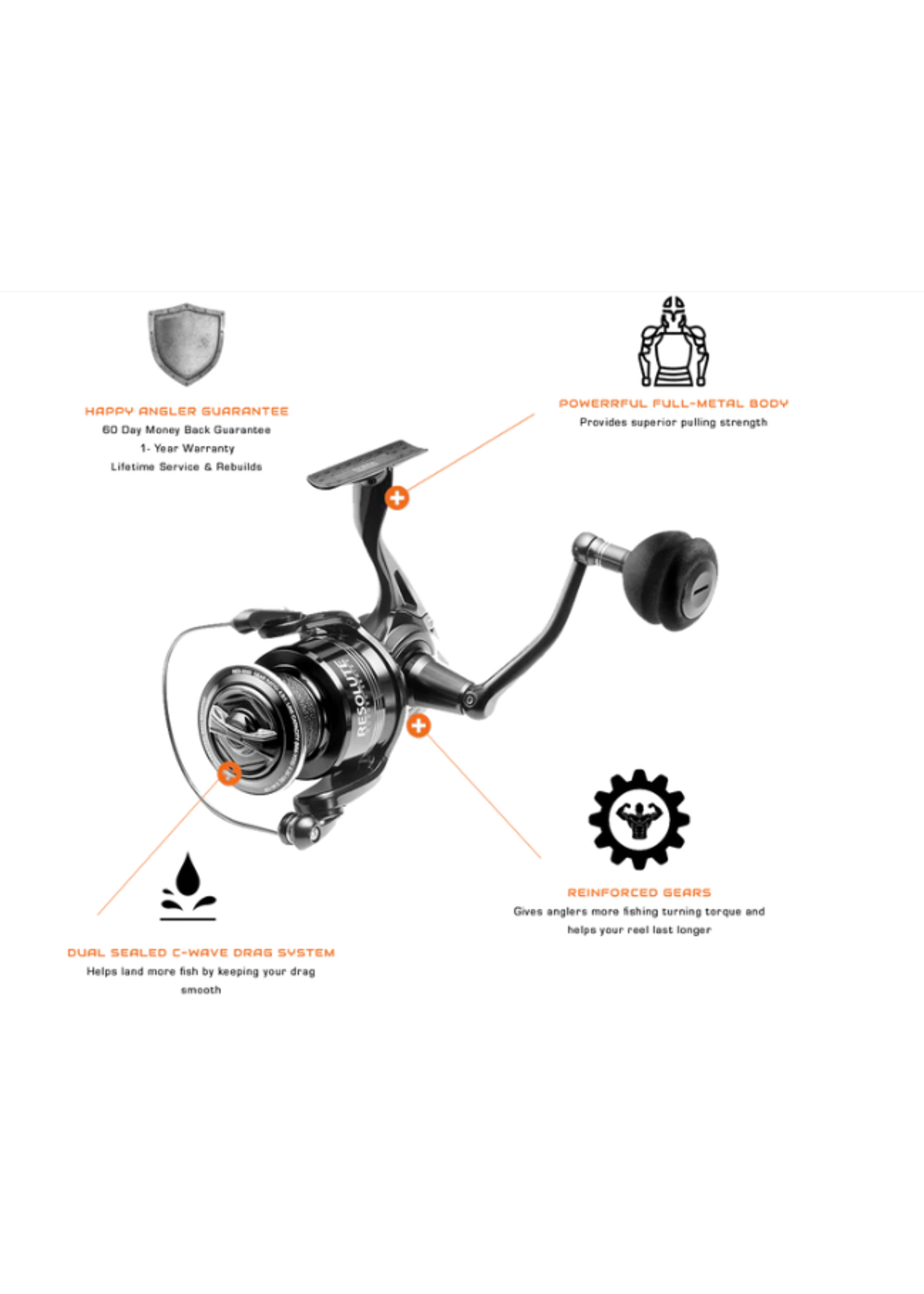 Florida Fishing Products Resolute Rugged Saltwater Spinning Reel 3000