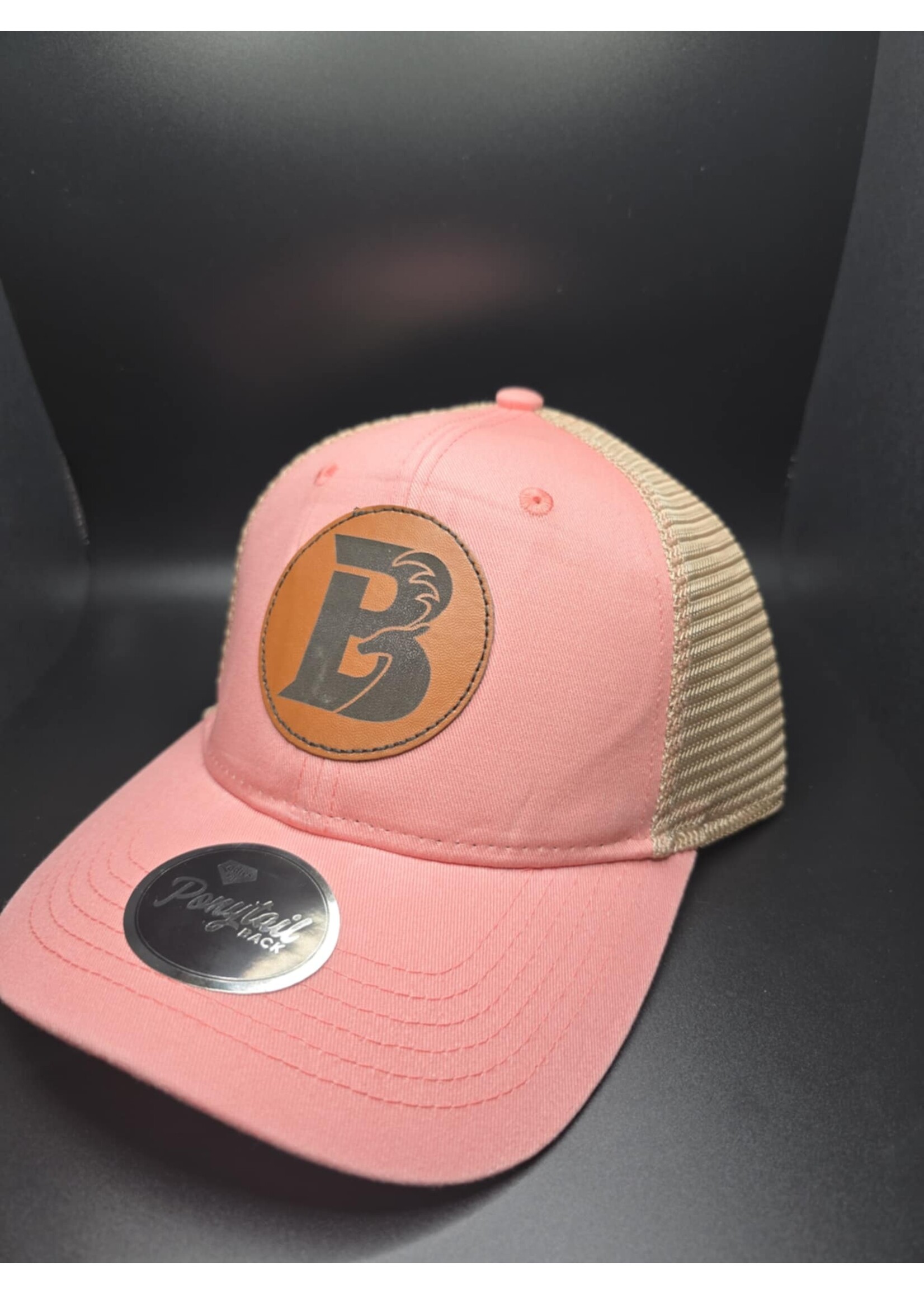 Brothers Outdoors Patch Hat - Ladies Pony Tail - Coral