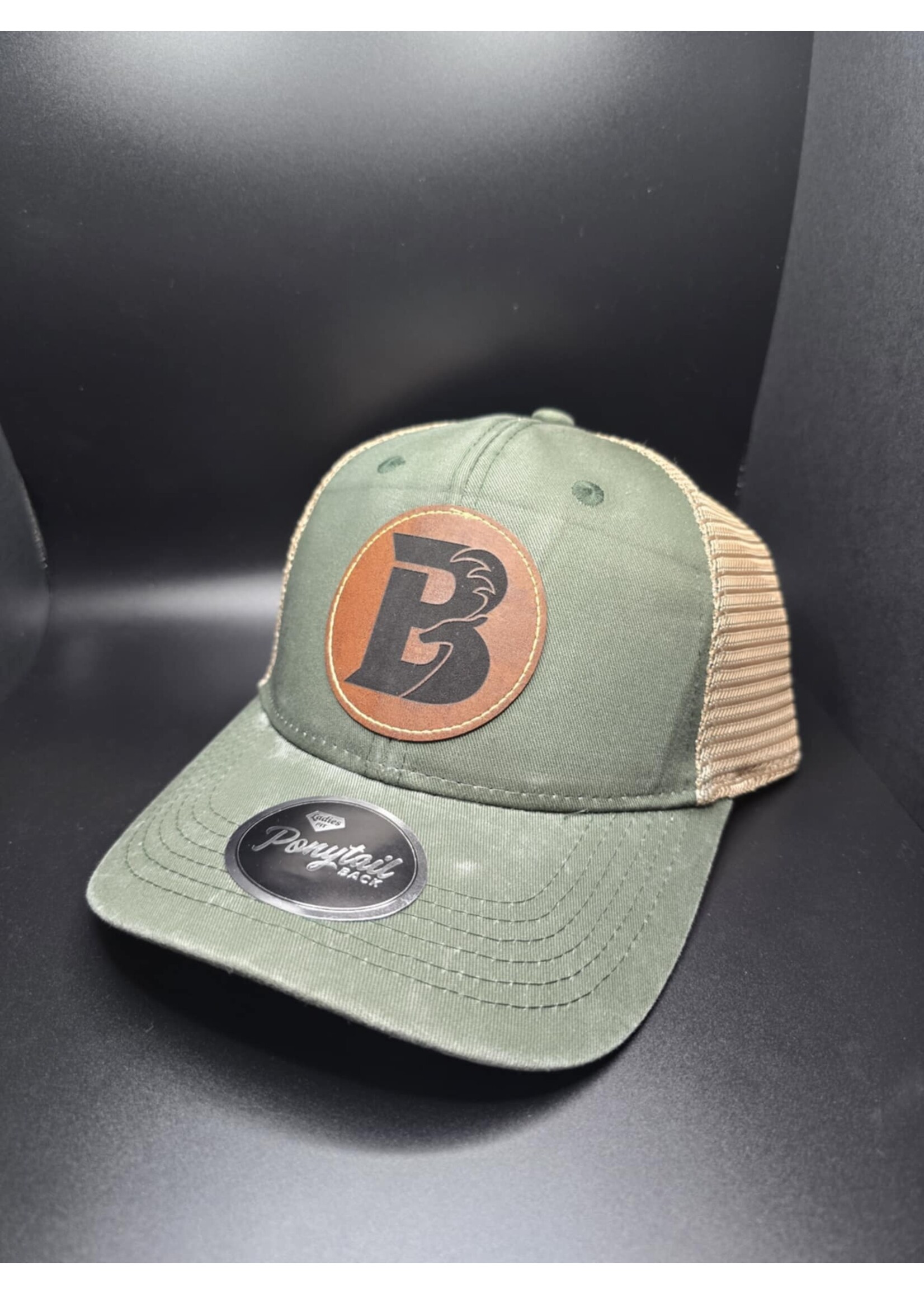 Brothers Outdoors Patch Hat - Ladies Pony Tail - Olive