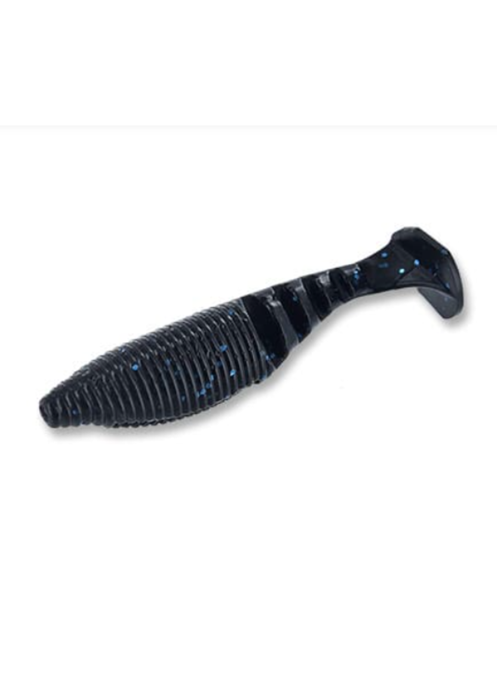Gary Yamamoto Paddle Tail Zako 4" - Black With Blue (021)