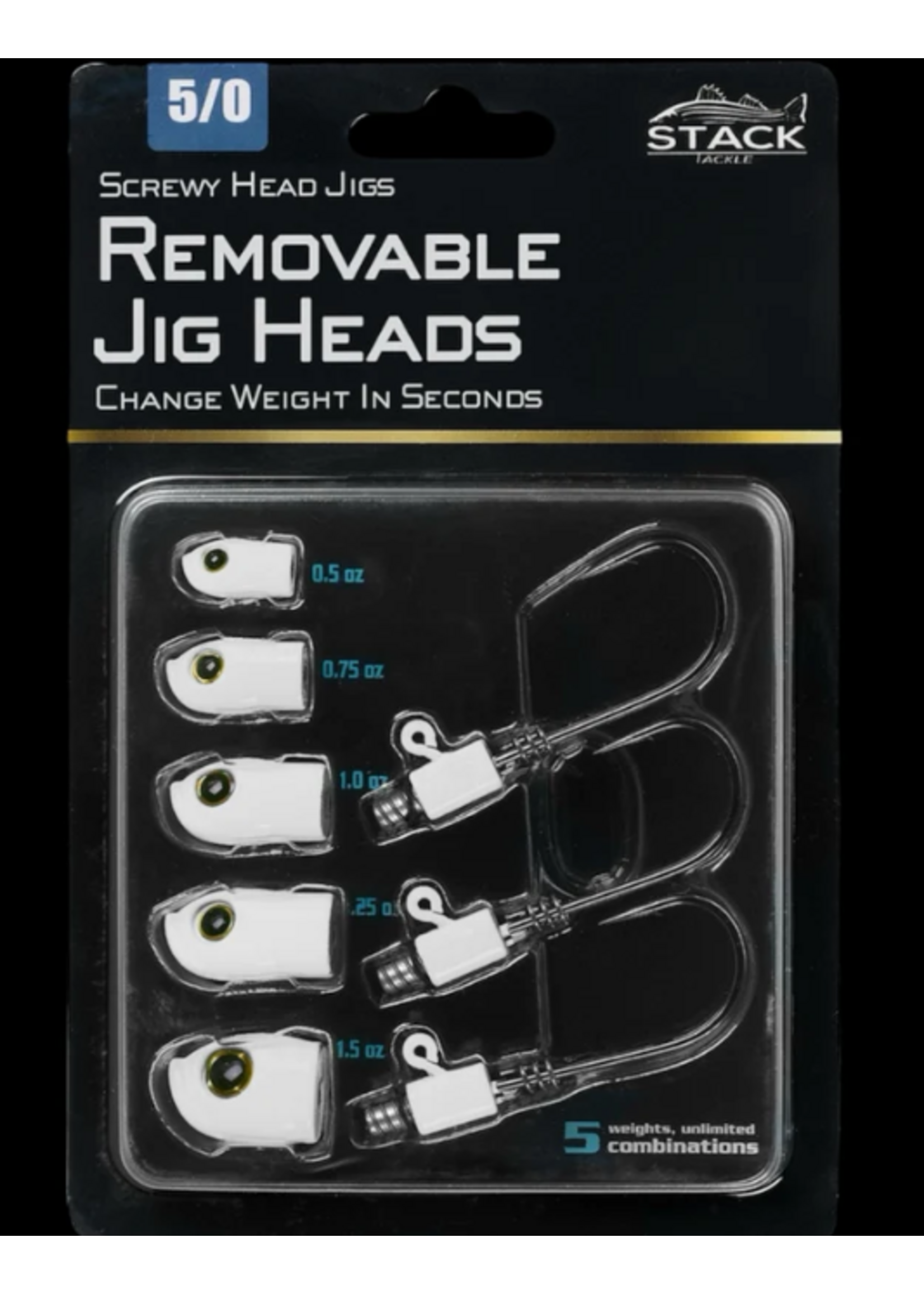 Stack Tackle Screwy Head Jigs - 5/0 White