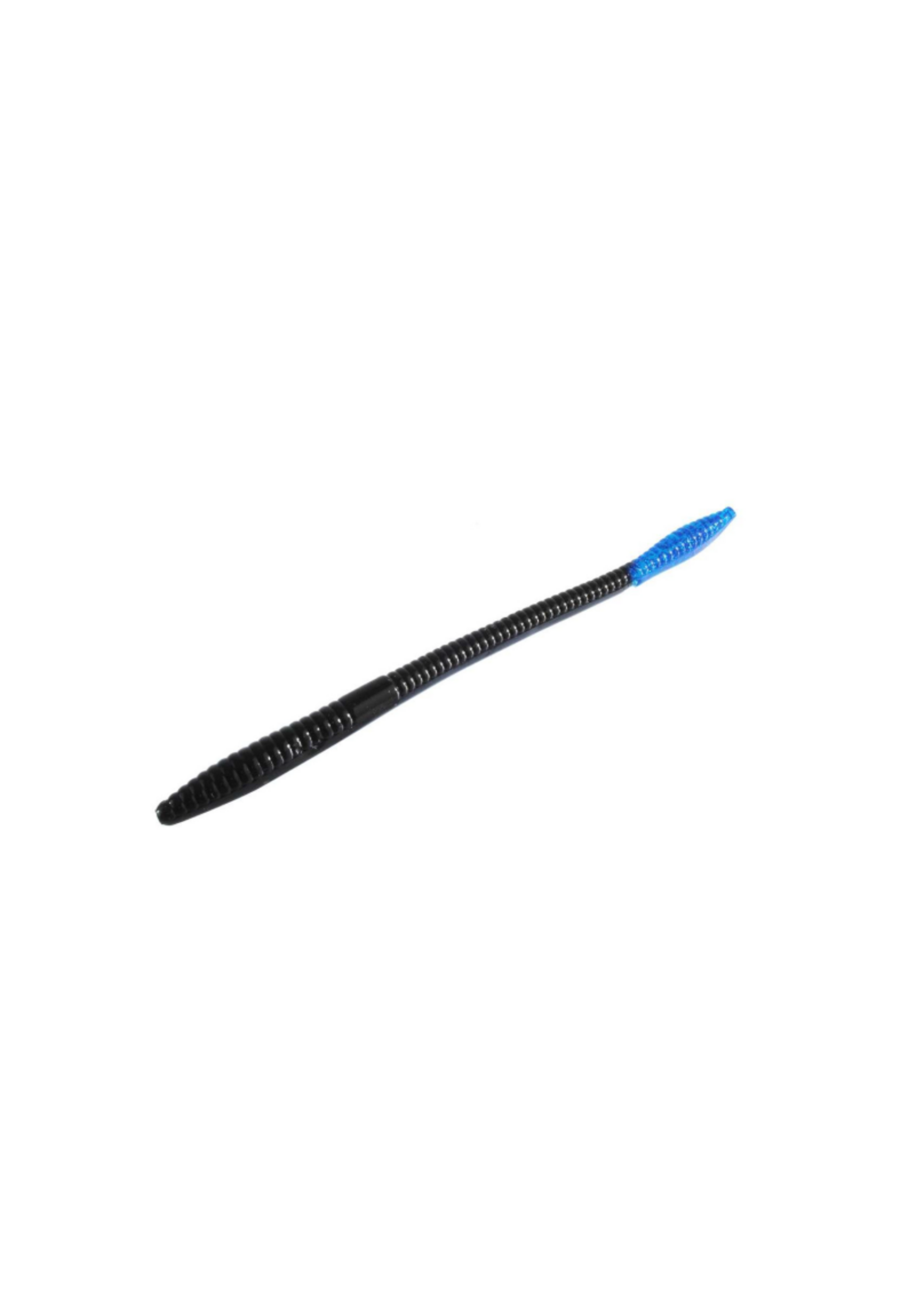 Zoom Trick Worm 6.5'', Black/Blue Tail 20pk