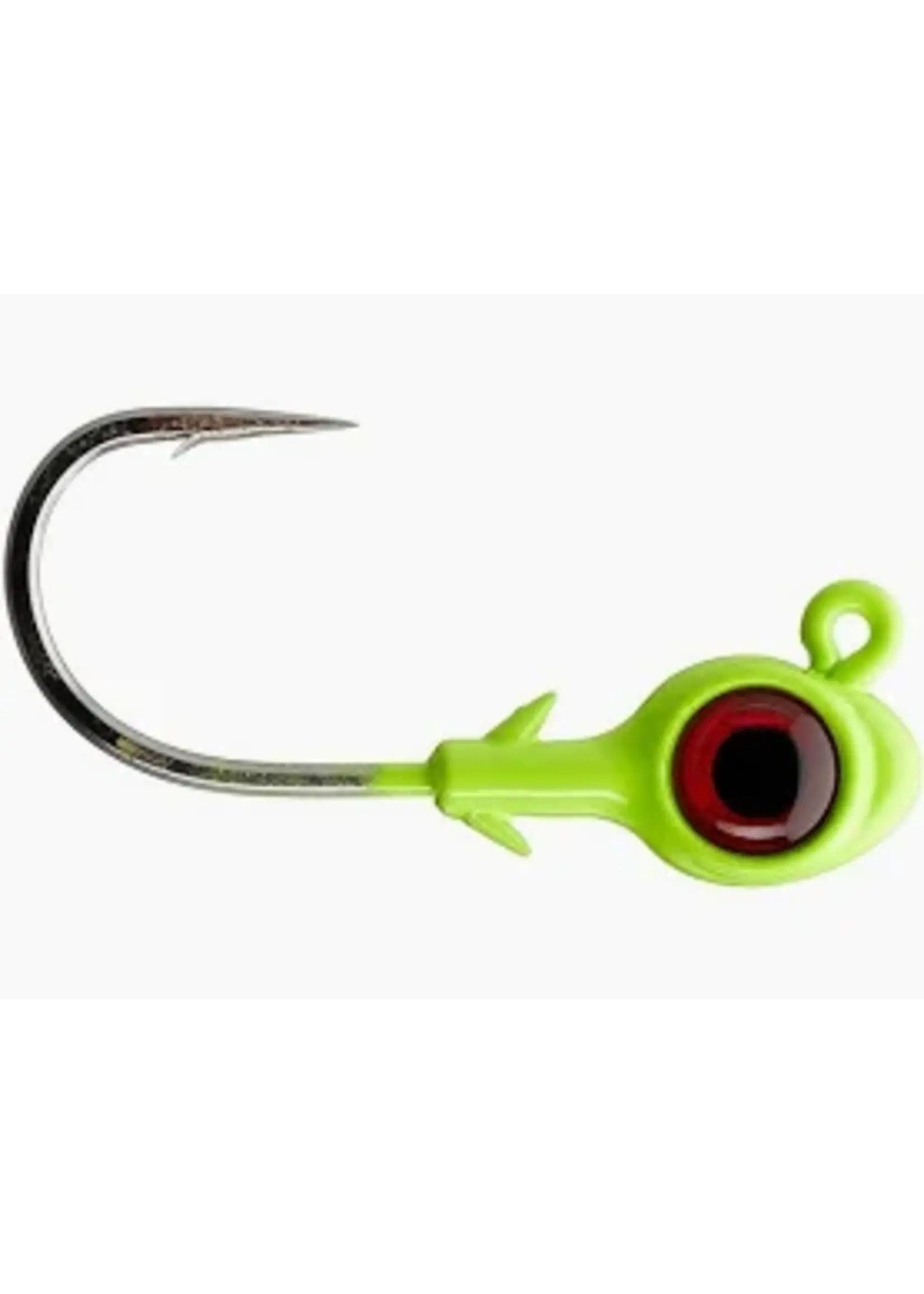 Z-Man Z Man Trout Eye X Jighead, 3/16oz Chartreuse/Red 3pk