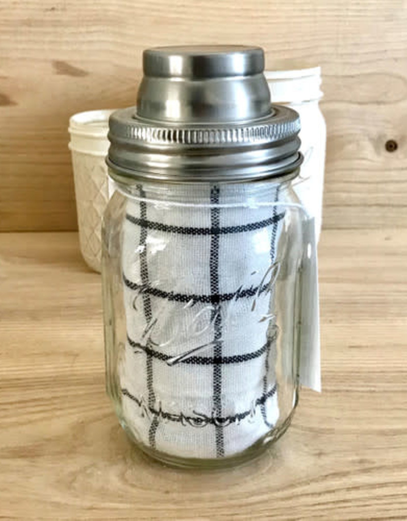 Mason Jar Cocktail Shaker Set w/Bar Towel