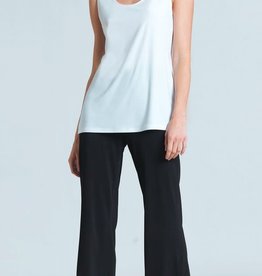 Clara Sunwoo White Mid-Length Scoop Neck Tank