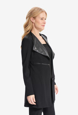 Joseph Ribkoff Black Blazer Style Jacket w/Faux Leather Details