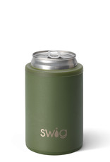 Matte Olive Stainless Steel (12 oz) Can Cooler