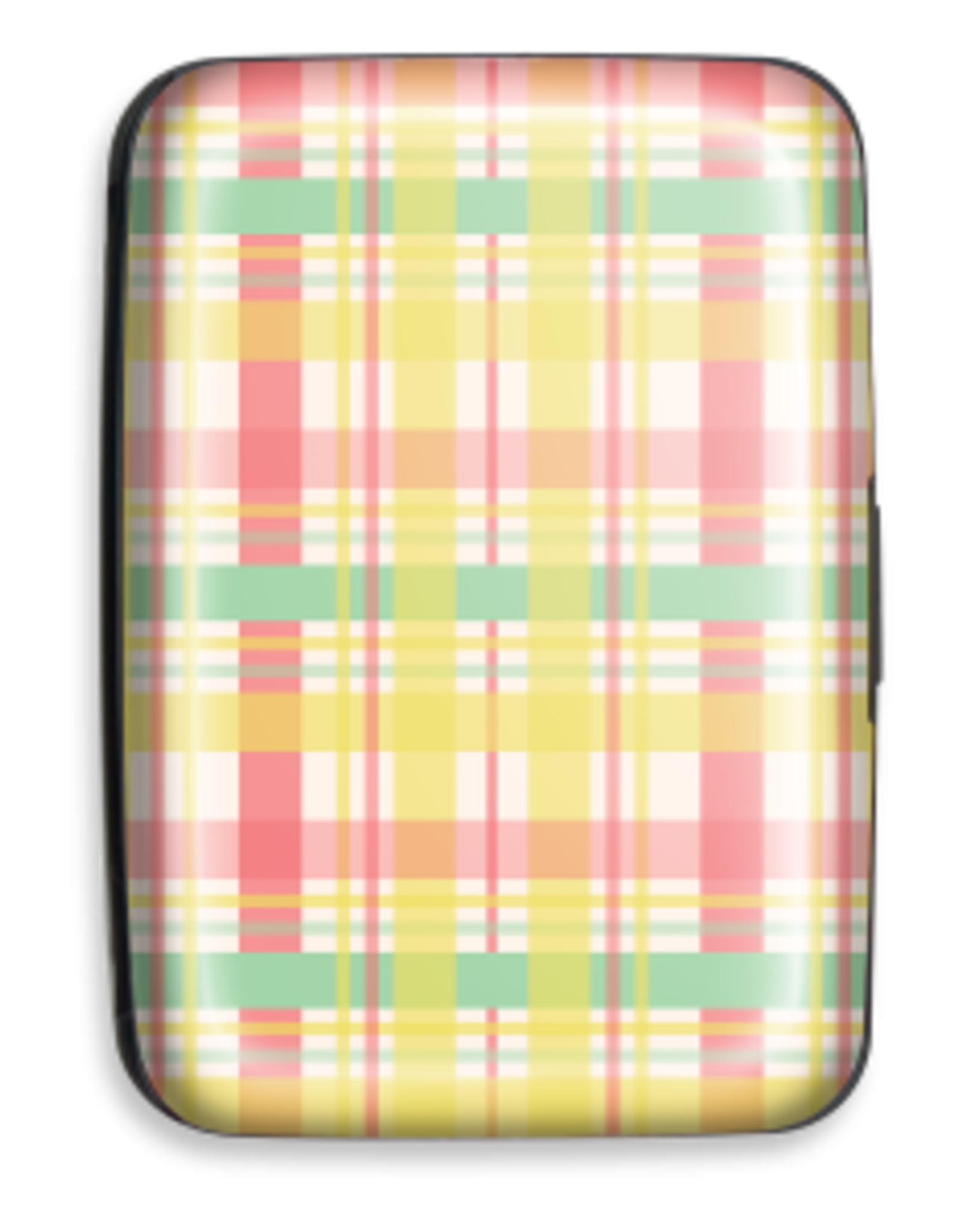 Credit Card Case Yellow Plaid