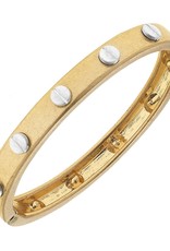 - Hardware Hinge Bangle in Worn Gold