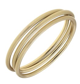 - Bangles in Satin Gold - Set of 3