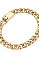 - Delicate Curb Chain Bracelet in Worn Gold