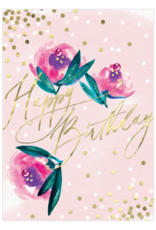 - Pink Roses Birthday Card