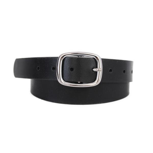 Matte Black Rectangle Buckle Faux Leather Belt