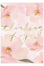 - Pink Floral Thinking of You Card
