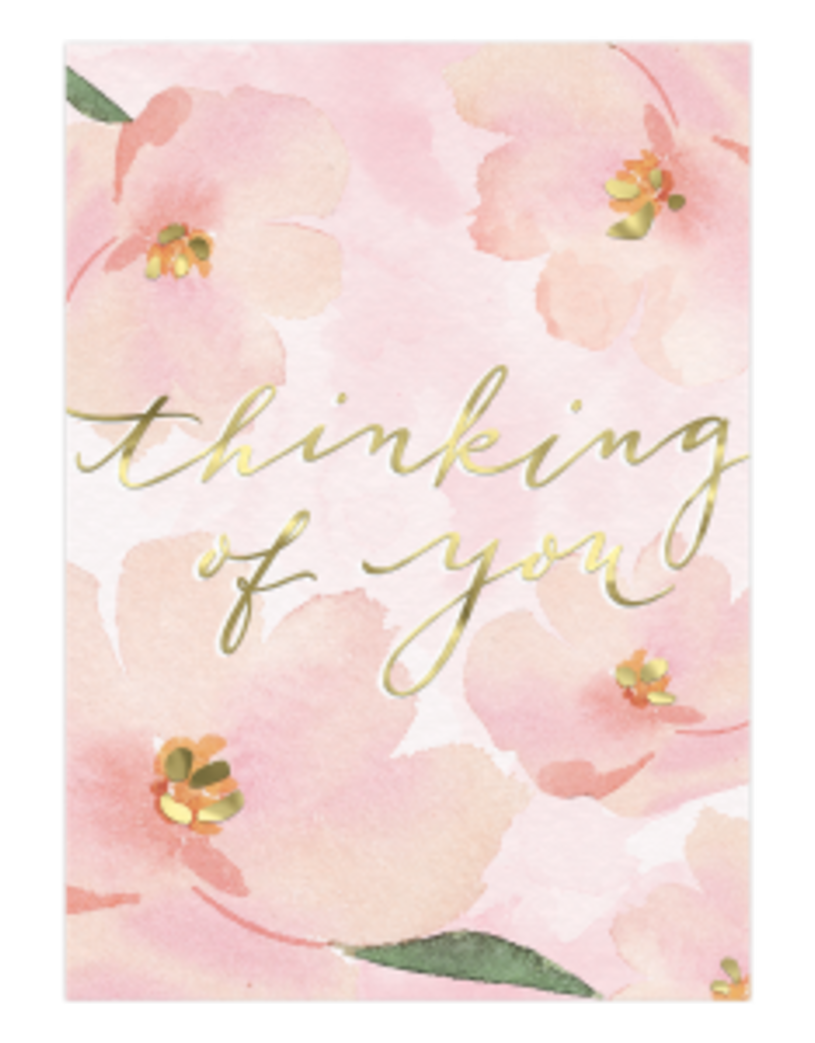 - Pink Floral Thinking of You Card