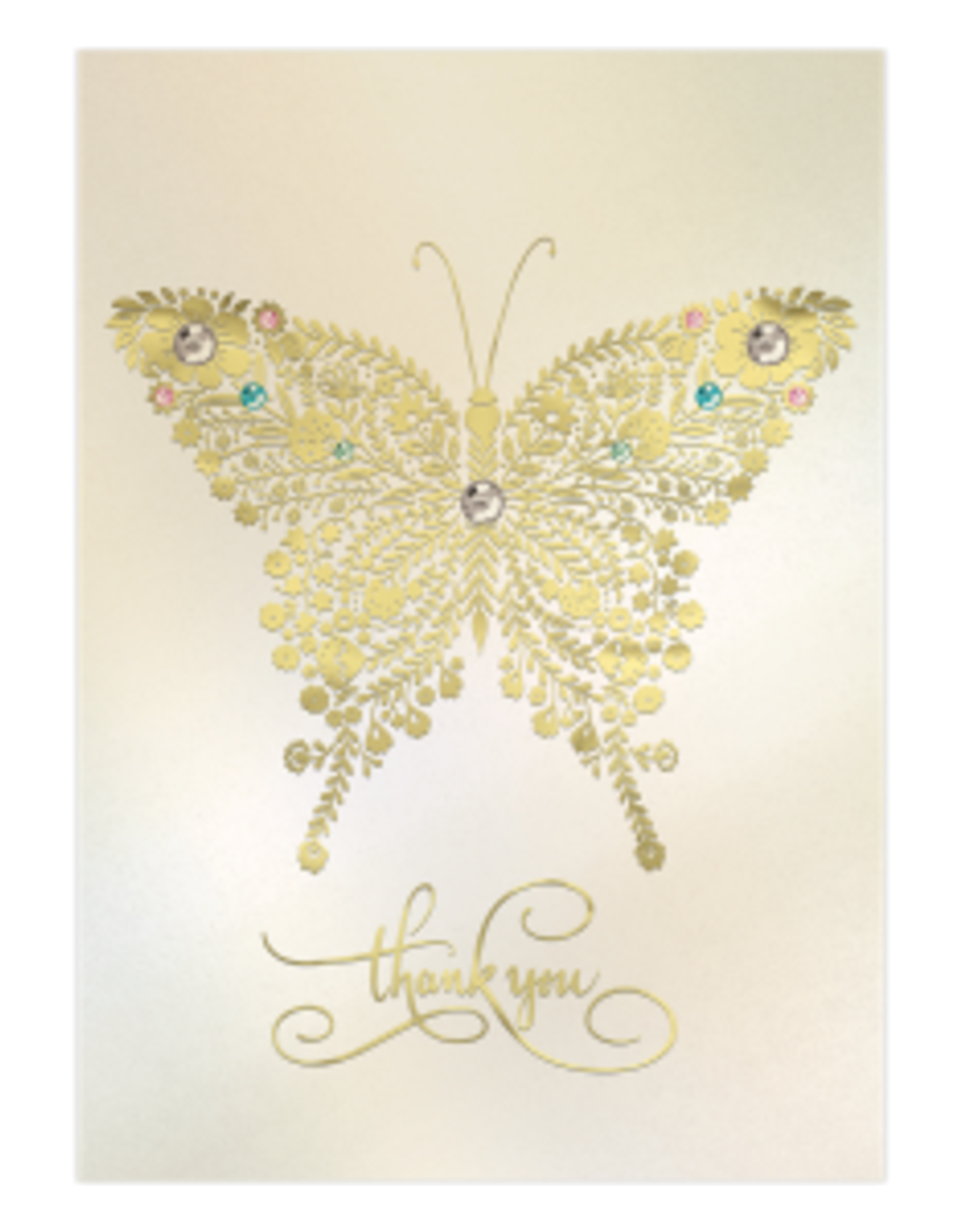 - Golden Butterfly Thank You Card