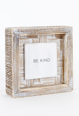- Be Kind Bamboo Wood Framed Sign 5x5x1.5