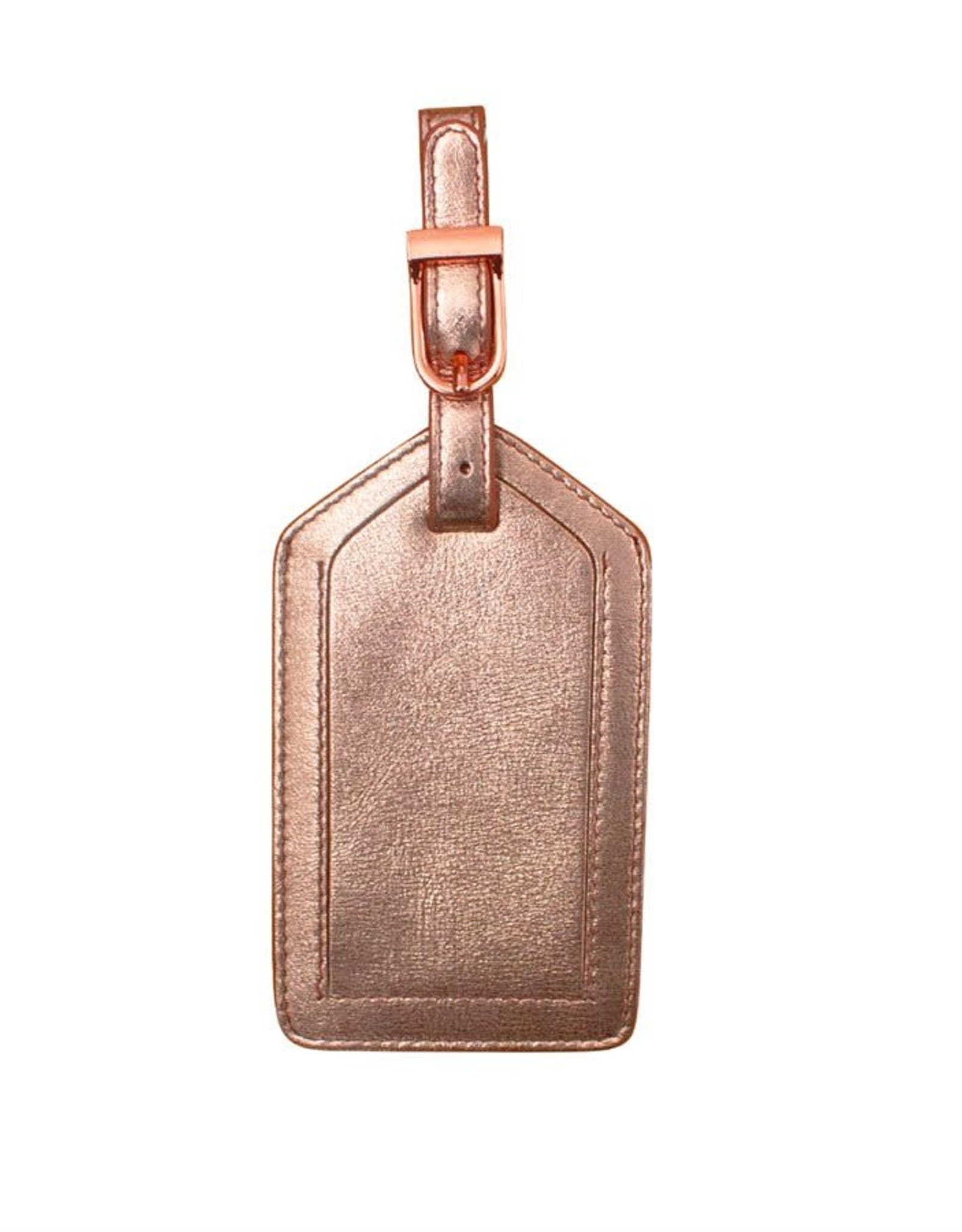 - Rose Gold Leather Luggage Tag