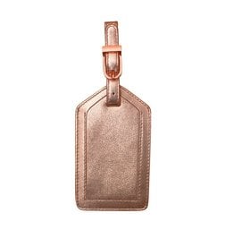 - Rose Gold Leather Luggage Tag