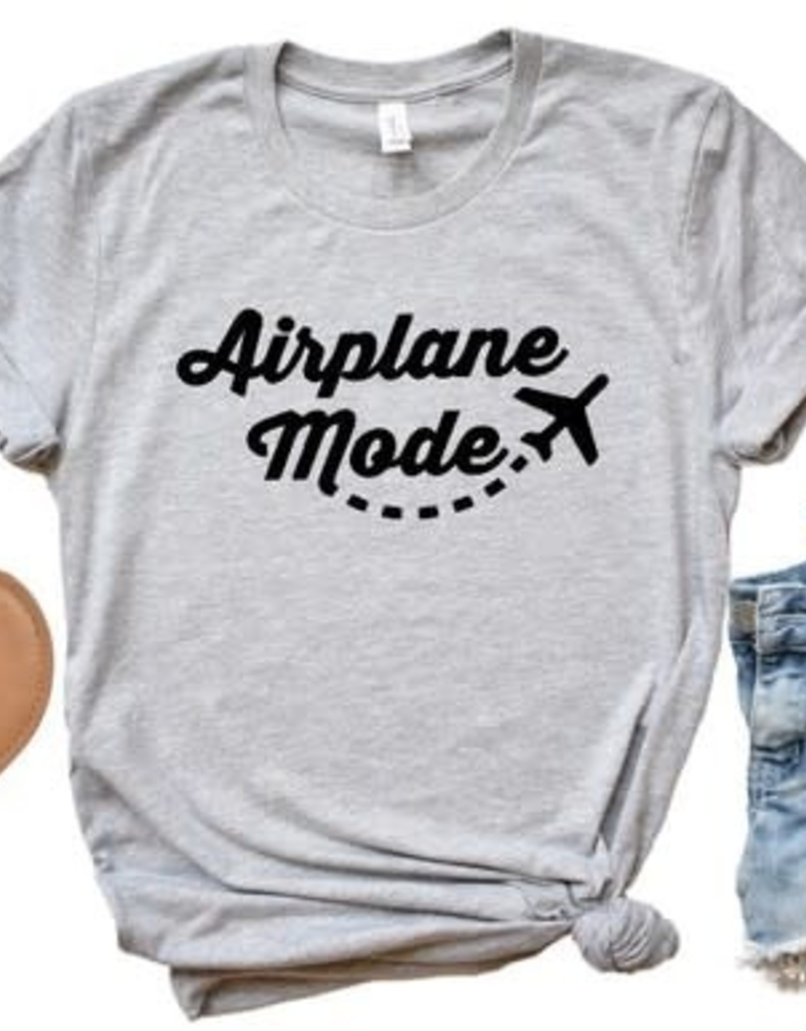 - Grey "Airplane Mode" Graphic Tee