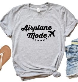 - Grey "Airplane Mode" Graphic Tee