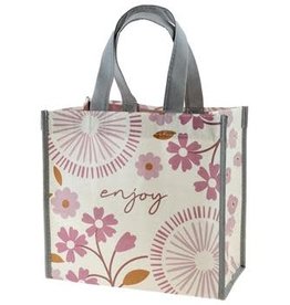 Lilac Floral Medium Recycled Gift Bag Enjoy