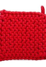 Red Pot/Pan Holder Hand Crocheted Artisan Made