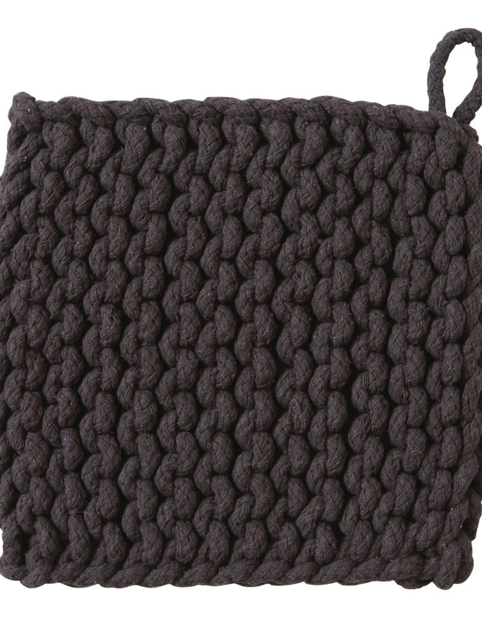 Black Pot/Pan Holder Hand Crocheted Artisan Made