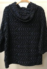 - Black / Multi Pattern Cowl Neck 3/4 Sleeve Top
